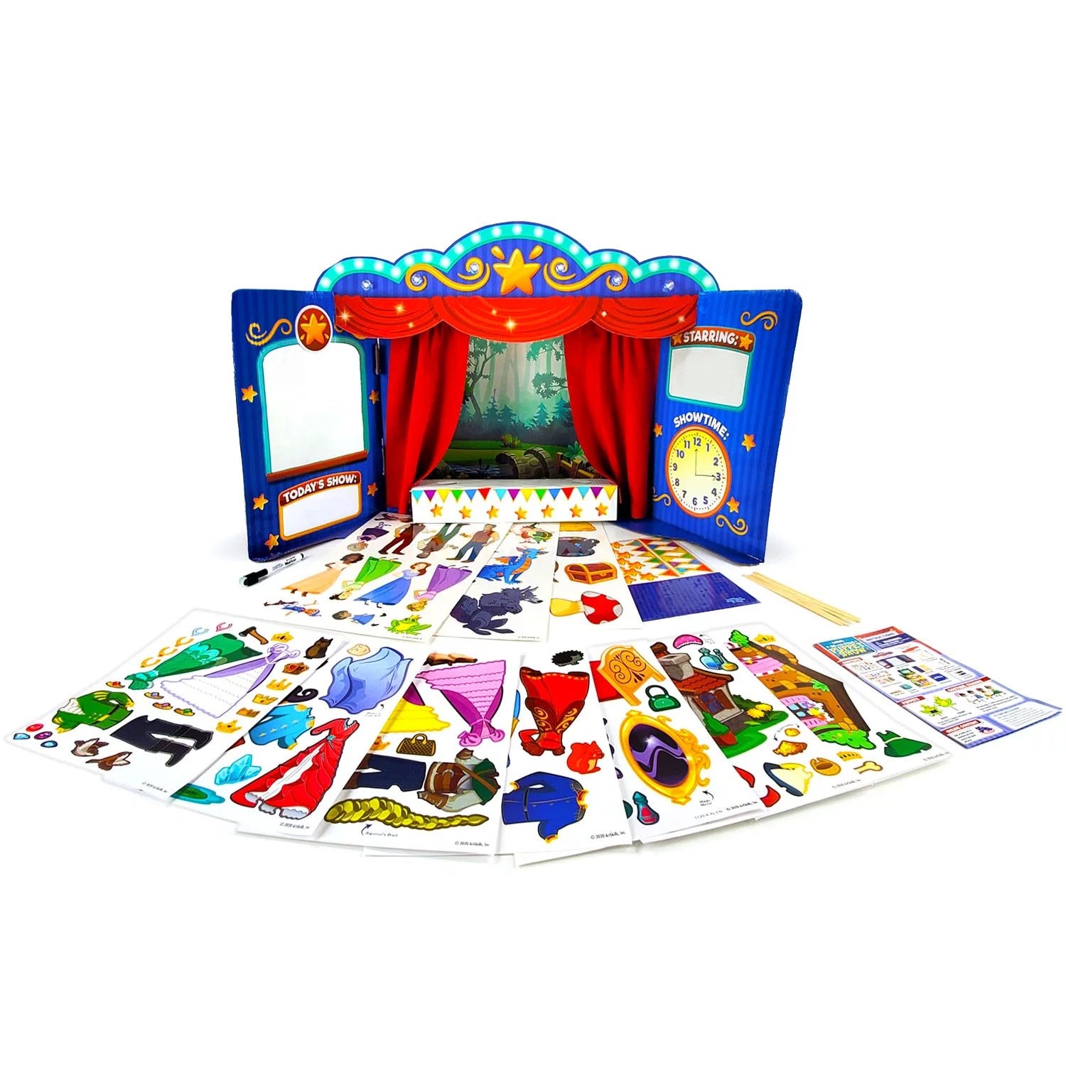 ArtSkills 3' Table Top Light Up Puppet Show Theater for Kids