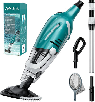 Ant-Link Pool Vacuum for Above Ground & Inground Pools, Rechargeable Cordless Handheld Pool Vacuum Cleaner, 80 Mins Runtime, Effortlessly Cleans Debris Underwater