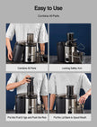 Juicer Machine, 800W Centrifugal Juicer Extractor with Wide Mouth 3” Feed Chute for Fruit Vegetable, Easy to Clean, Stainless Steel, BPA-free
