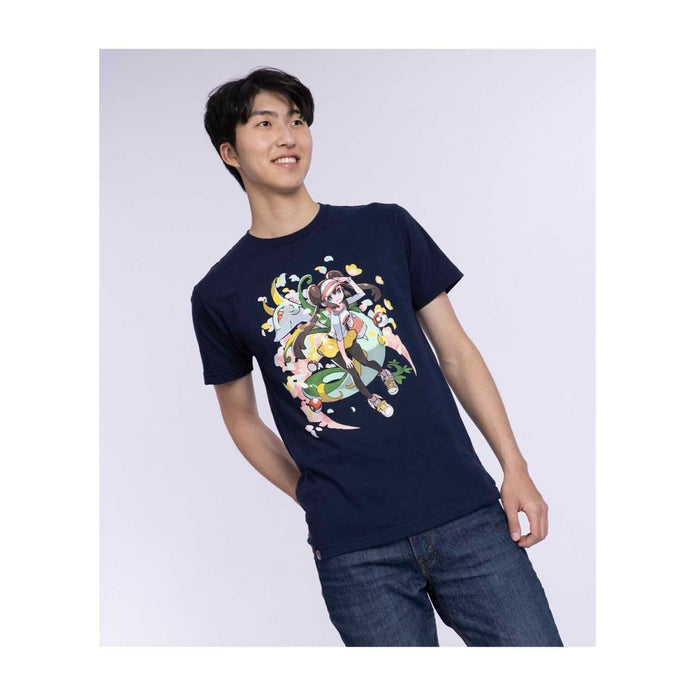 Rosa Pokémon Trainers Navy Relaxed Fit Crew Neck T-Shirt - Adult
