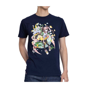 Rosa Pokémon Trainers Navy Relaxed Fit Crew Neck T-Shirt - Adult