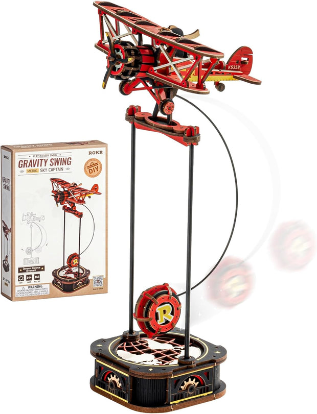 ROKR 3D Wooden Puzzles for Adults,Gravity Swing Model kit, 163Piece 3D Puzzles MCD01