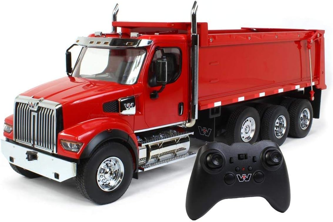 1:16 Radio Control Western Star 49X 2020 Dump Truck - Diecast Masters - Transport Series - Item 27007, red