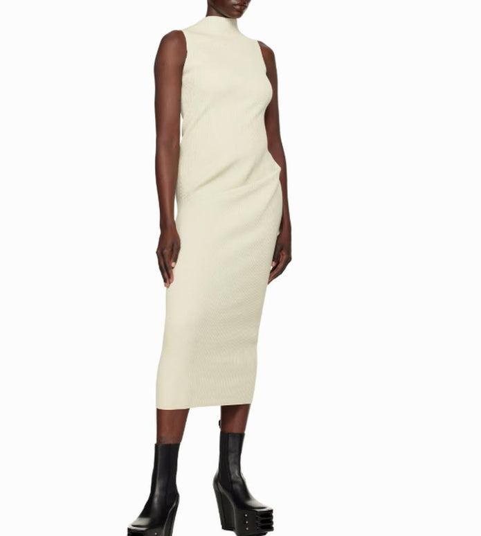 Rick Owens Off-White Hollywood Babel Midi Dress, Size XS