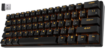 RK ROYAL KLUDGE RK61 Wireless 60% Triple Mode BT5.0/2.4G/USB-C Mechanical Keyboard, 61 Keys Bluetooth Mechanical Keyboard, Compact Gaming Keyboard with Software (Hot Swappable Blue Switch, Black)