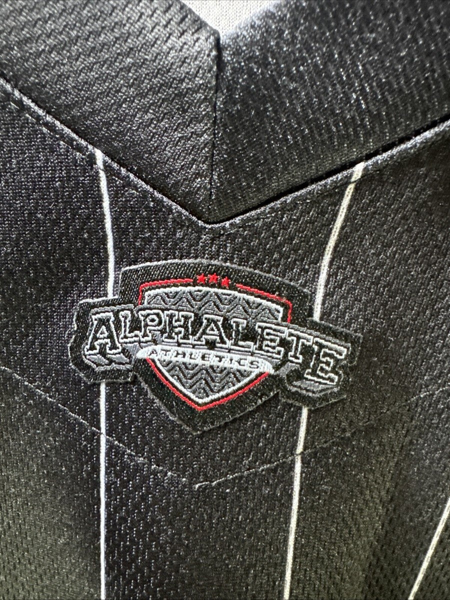 New ALPHALETE Men’s Varsity NFL Black Baseball Jersey ,size XS