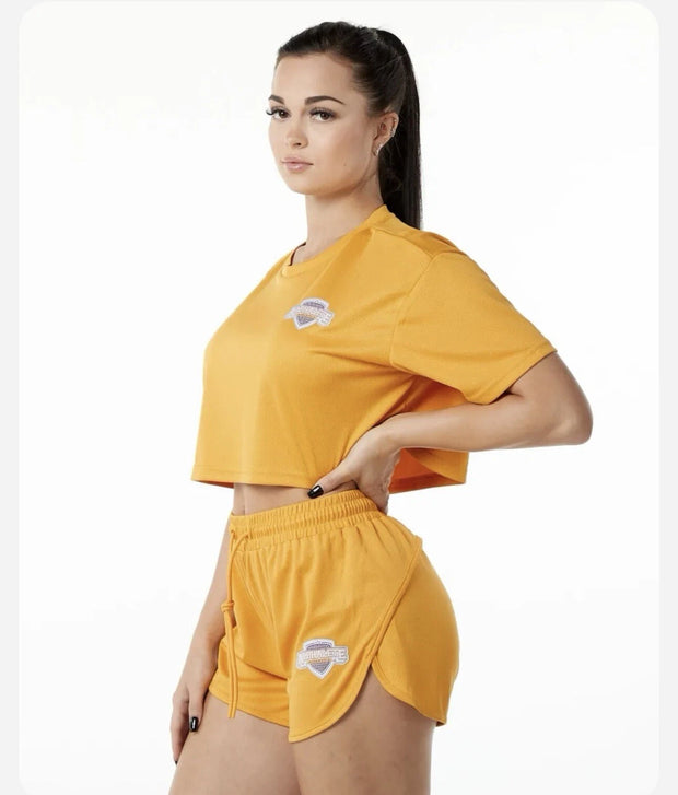 Alphalete Women’s Varsity Crop - Marigold,Size L