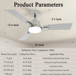 NEW Batqueen 42 Inch Ceiling Fans with Lights Brushed Nickel  Modern Flush