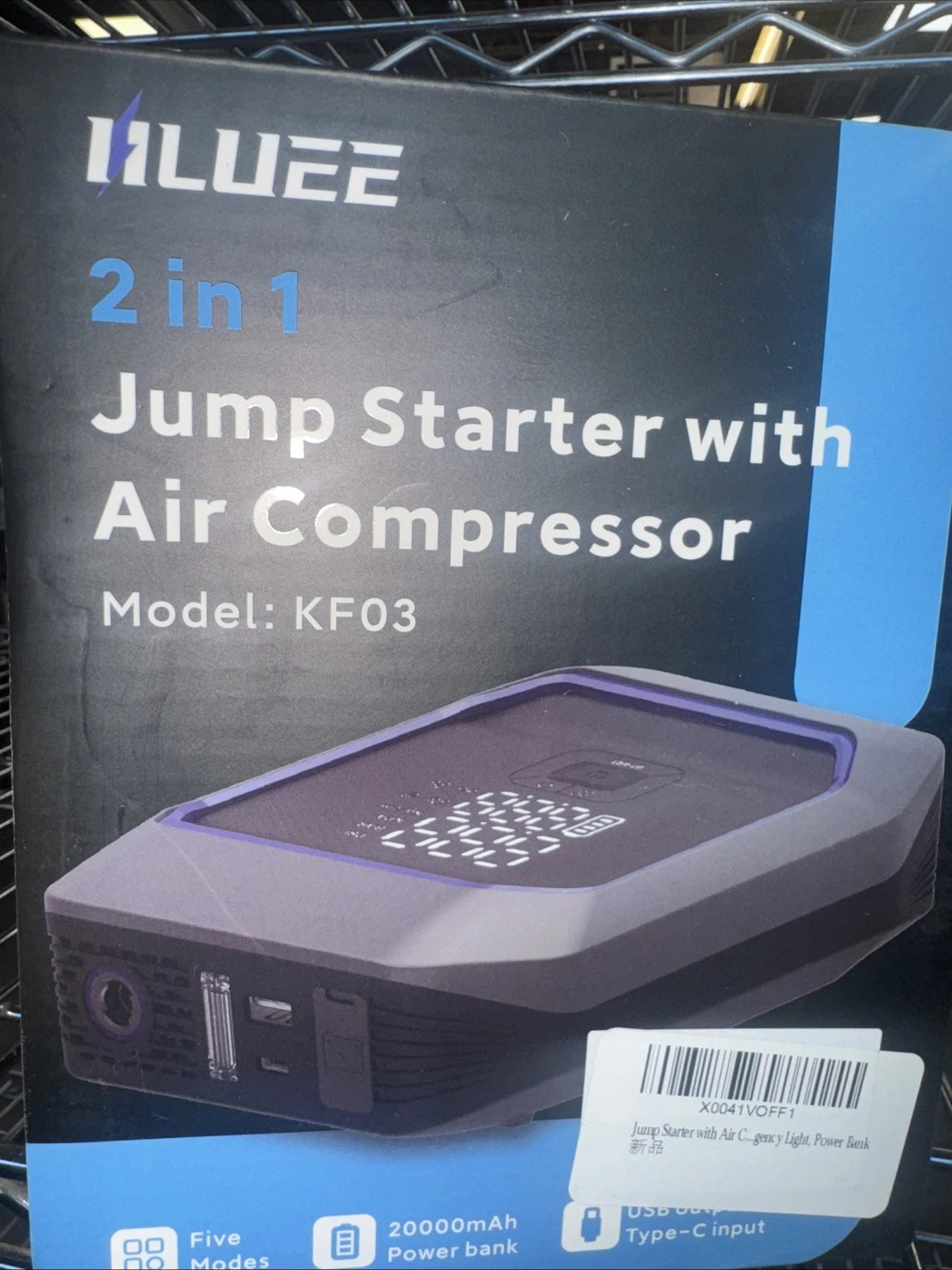 IILUEE KF03 Jump Starter with Air Compressor, Portable Car Battery Jump Starter Battery Pack