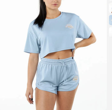 NEW Alphalete Women's Varsity Crop Light Blue (42466) Size XXXL