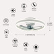 NEW Ceiling Fan 20 in. LED Indoor White Dimmable Low Profile Flush Mount Remote