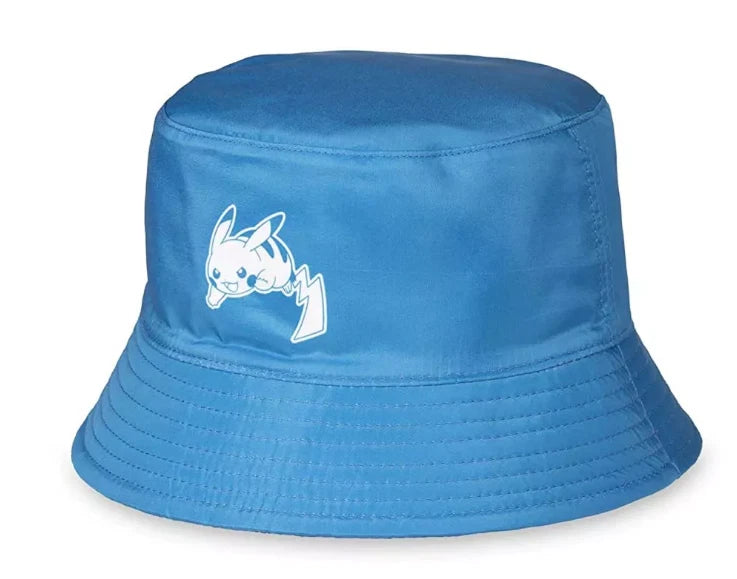 NEW Pokemon Tropical Pikachu Lightning Blue Reversible Bucket Hat