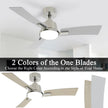 NEW Batqueen 42 Inch Ceiling Fans with Lights Brushed Nickel  Modern Flush