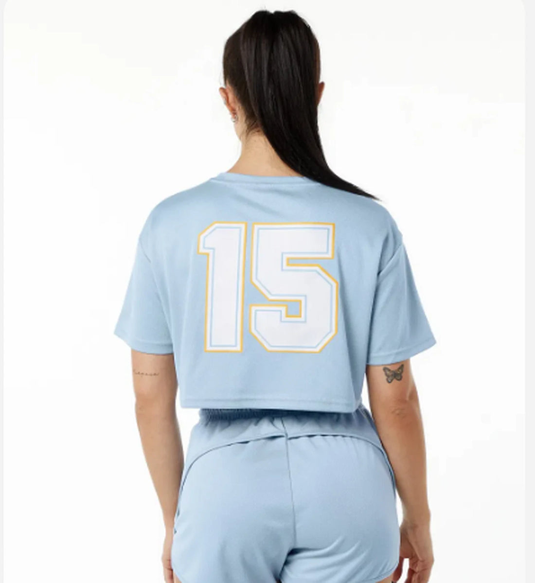 NEW Alphalete Women's Varsity Crop Light Blue (42466) Size XXXL