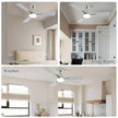 NEW Batqueen 42 Inch Ceiling Fans with Lights Brushed Nickel  Modern Flush