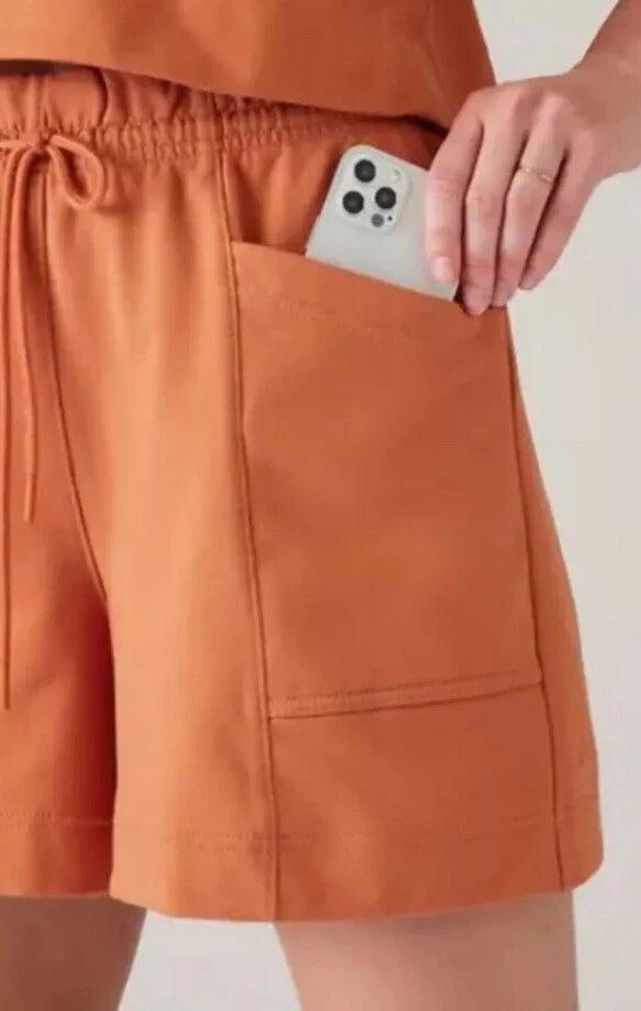 Athleta Shorts 587418 Women  Burnt Orange Retroterry Shorts - TERRACOTTA