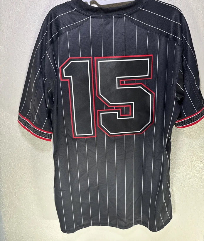 New ALPHALETE Men’s Varsity NFL Black Baseball Jersey ,size XS