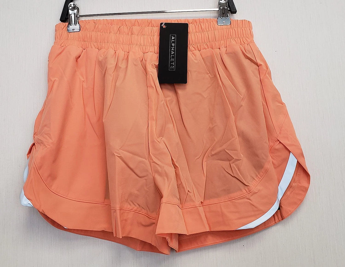 NEW Alphalete Womens Infinity Stride Short W/Liner (286068) SizeXS Peach