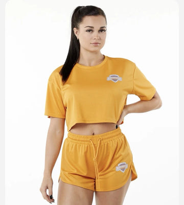 Alphalete Women’s Varsity Crop - Marigold,Size L