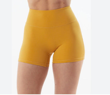 NEW Alphalete Womens Pulse Surge Short - Exotic Yellow (277592) Size S