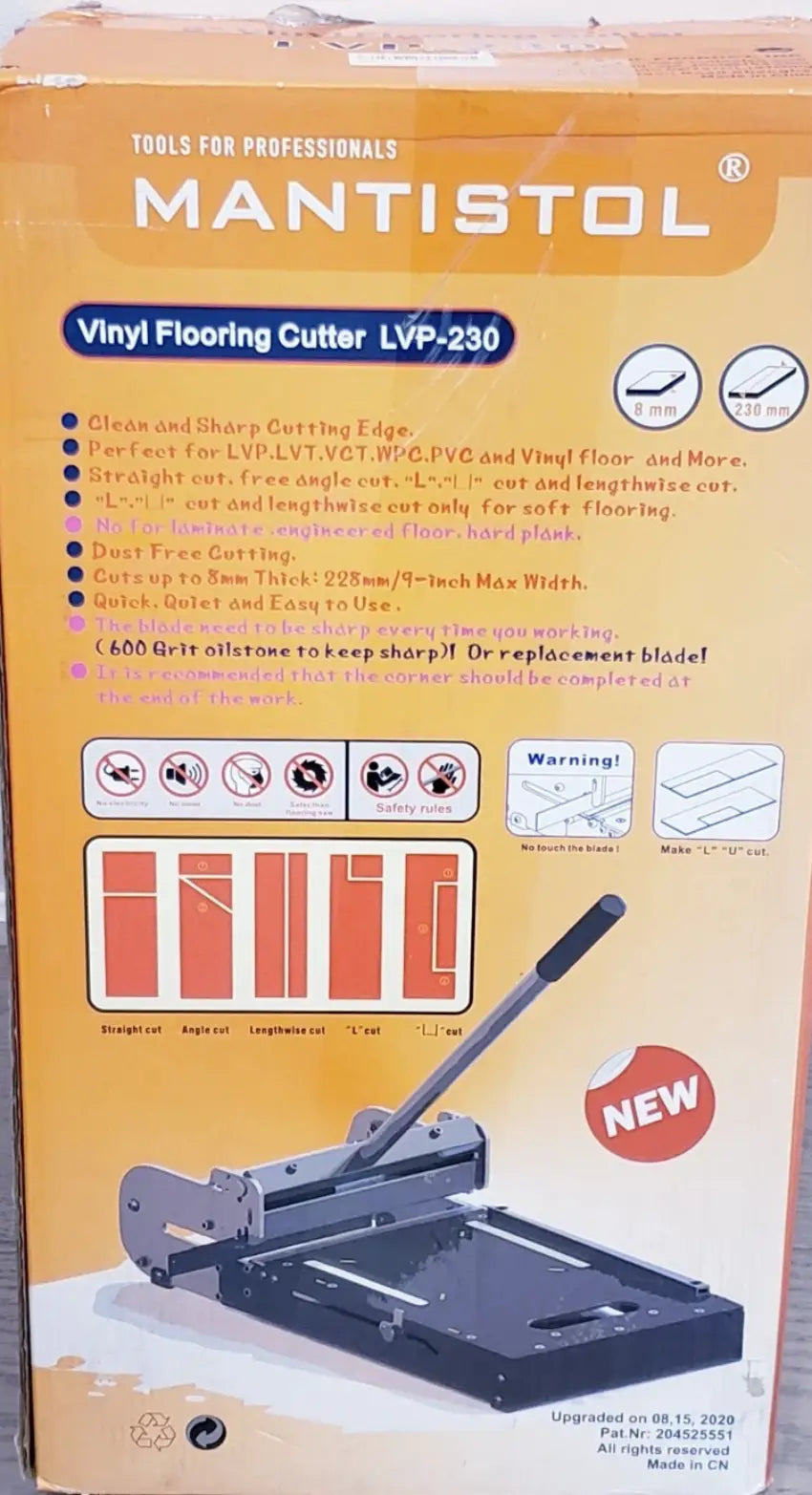DEMO/UNUSED  MANTISTOL LVP-230 8.9″ Vinyl Floor Cutter