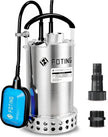 Used /Excellent condition Foting Q90054R Stainless Steel Sump Pump w/ Automatic Float Switch 4600 GPH