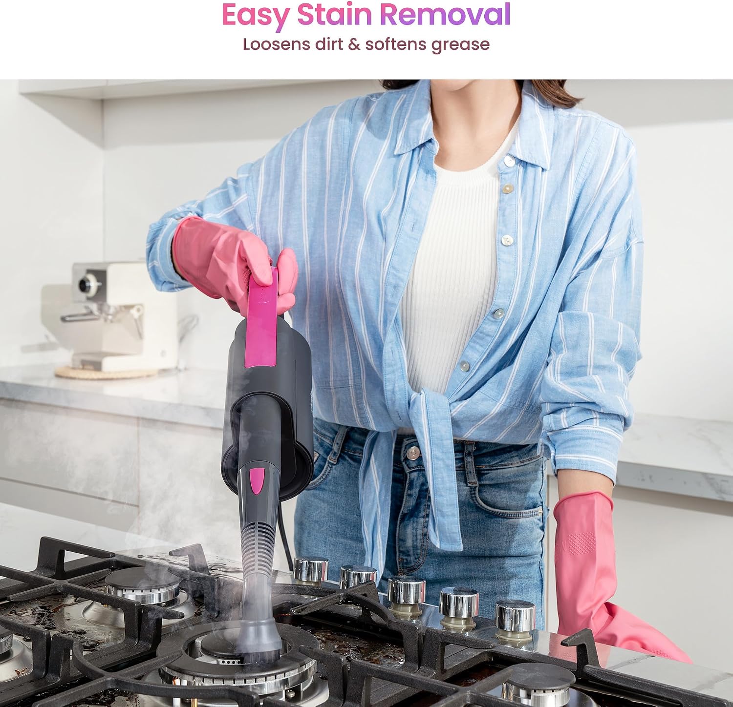 NEW IN OPEN BOX / Schenley Steam Mop Cleaner, Detachable Handheld Steamer for Home Cleaning