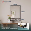 18x28 Inch Black Bathroom Mirror with Shelf, Rectangle Metal Bathroom Vanity Mirror with Storage