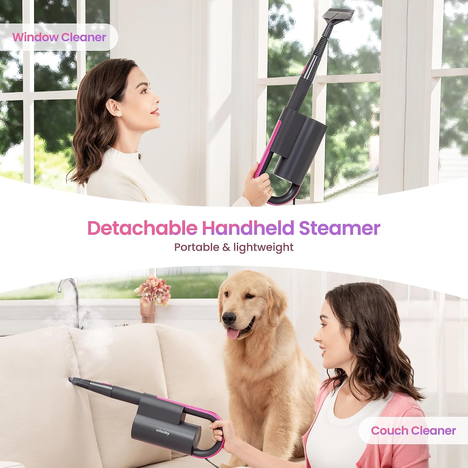NEW IN OPEN BOX / Schenley Steam Mop Cleaner, Detachable Handheld Steamer for Home Cleaning