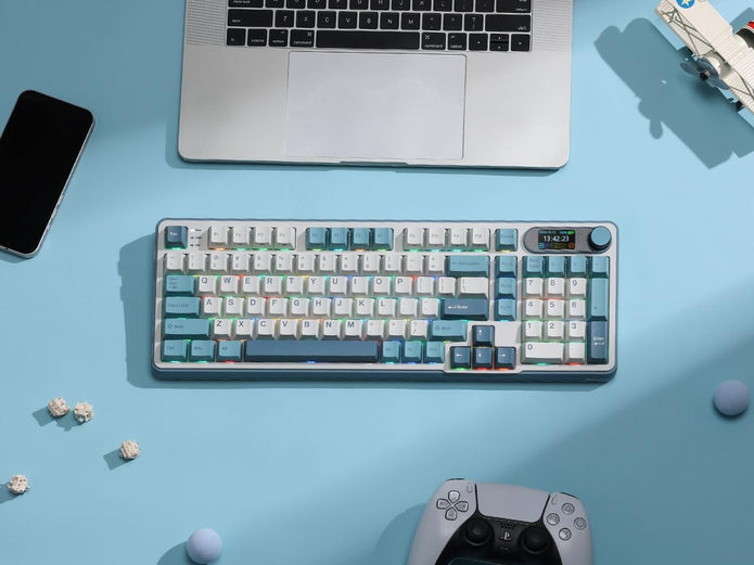 RK ROYAL KLUDGE S98 Mechanical Keyboard w/Smart Display & Knob, Top Mount 96% Wireless Mechanical Keyboard BT/2.4G/USB-C, Hot Swappable, Software Support, Massive Battery, 98 Keys