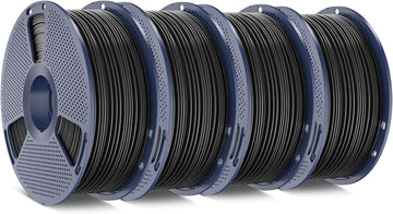 SUNLU ABS Filament 1.75mm 3D Printer Filament Bundle, Strong and Durable, Excellent Toughness, Individually Vacuum Packed, 4kg in Total, 1kg per Spool, Pack of 4, ABS Black