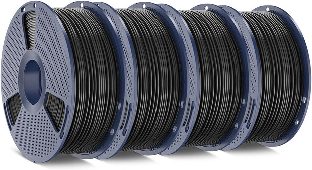 SUNLU ABS Filament 1.75mm 3D Printer Filament Bundle, Strong and Durable, Excellent Toughness, Individually Vacuum Packed, 4kg in Total, 1kg per Spool, Pack of 4, ABS Black