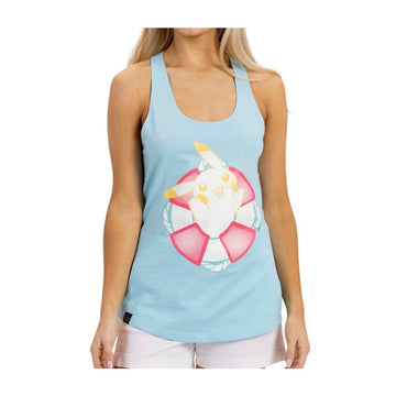 Pikachu Pokémon Summer Days Light Blue French Terry Racerback Tank Top - Women