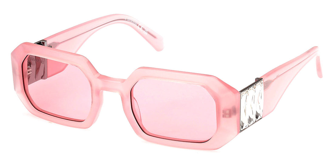 Swarovski SK 387 72S Pink Rectangular Plastic Sunglasses Frame 50-23-140 Stones