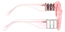 Swarovski SK 387 72S Pink Rectangular Plastic Sunglasses Frame 50-23-140 Stones