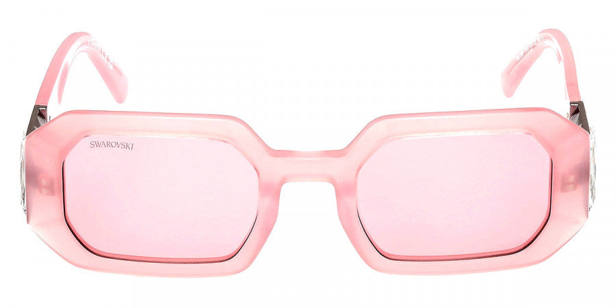 Swarovski SK 387 72S Pink Rectangular Plastic Sunglasses Frame 50-23-140 Stones