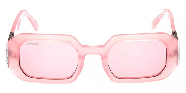 Swarovski SK 387 72S Pink Rectangular Plastic Sunglasses Frame 50-23-140 Stones