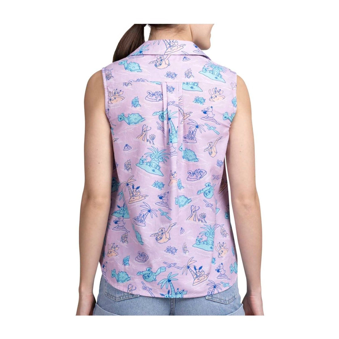 Pokémon Tropical Sunny Seas Purple Sleeveless Tropical Shirt - Women