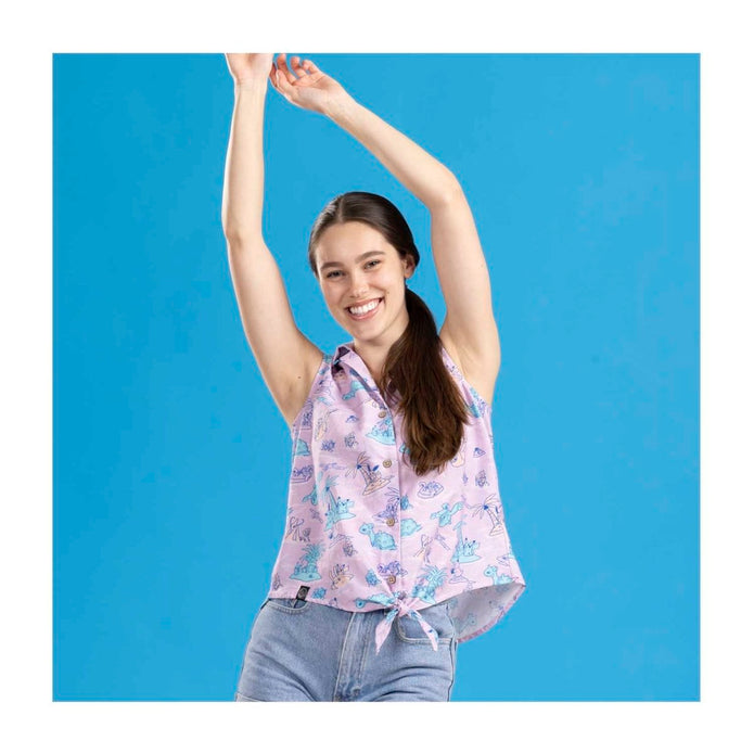 Pokémon Tropical Sunny Seas Purple Sleeveless Tropical Shirt - Women