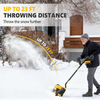 Cordless Snow Shovel for DeWalt 20V Battery (Tool Only), 12-Inch Electric Snow Blower with LED Light & Directional Plate, 23FT Throw Distance for Patio/Deck/Driveway