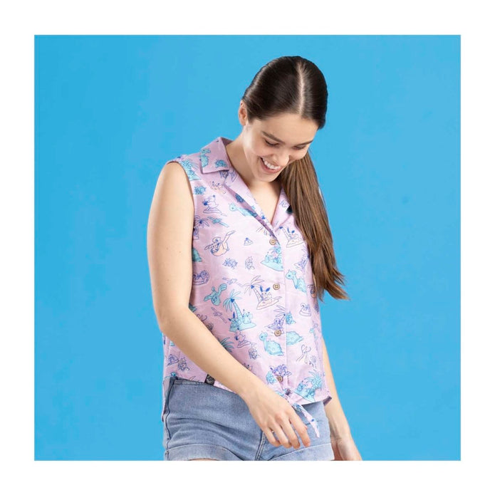 Pokémon Tropical Sunny Seas Purple Sleeveless Tropical Shirt - Women