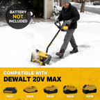 Cordless Snow Shovel for DeWalt 20V Battery (Tool Only), 12-Inch Electric Snow Blower with LED Light & Directional Plate, 23FT Throw Distance for Patio/Deck/Driveway