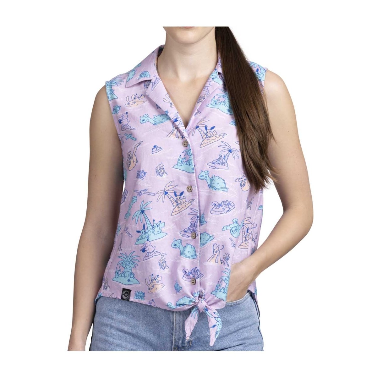 Pokémon Tropical Sunny Seas Purple Sleeveless Tropical Shirt - Women