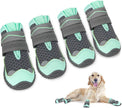 Dog Boots, Breathable Paw Protector Dogs Shoes, Dual Adjustable & Washable Non-Slip Dog Booties with Reflective Strip for Large Medium Small Dogs Injured Paws Walking Running Outdoor(#3, Green)