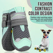 Dog Boots, Breathable Paw Protector Dogs Shoes, Dual Adjustable & Washable Non-Slip Dog Booties with Reflective Strip for Large Medium Small Dogs Injured Paws Walking Running Outdoor(#3, Green)