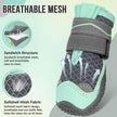 Dog Boots, Breathable Paw Protector Dogs Shoes, Dual Adjustable & Washable Non-Slip Dog Booties with Reflective Strip for Large Medium Small Dogs Injured Paws Walking Running Outdoor(#3, Green)