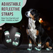 Dog Boots, Breathable Paw Protector Dogs Shoes, Dual Adjustable & Washable Non-Slip Dog Booties with Reflective Strip for Large Medium Small Dogs Injured Paws Walking Running Outdoor(#3, Green)