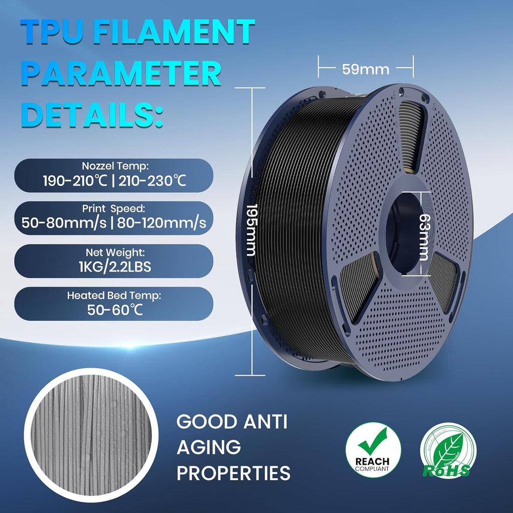 SUNLU TPU 3D Printer Filament 4KG Bundle, High Speed 95A TPU Filament 1.75mm