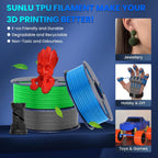 SUNLU TPU 3D Printer Filament 4KG Bundle, High Speed 95A TPU Filament 1.75mm