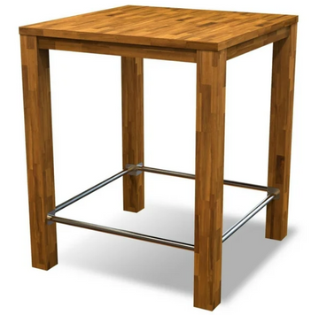 35 in L x 35 in W x 38 in H Acacia Chicago Bar Table in a Golden Teak